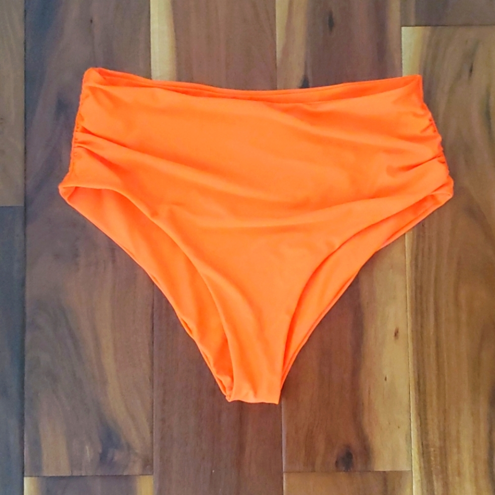 Orange medium rise bikini bottoms